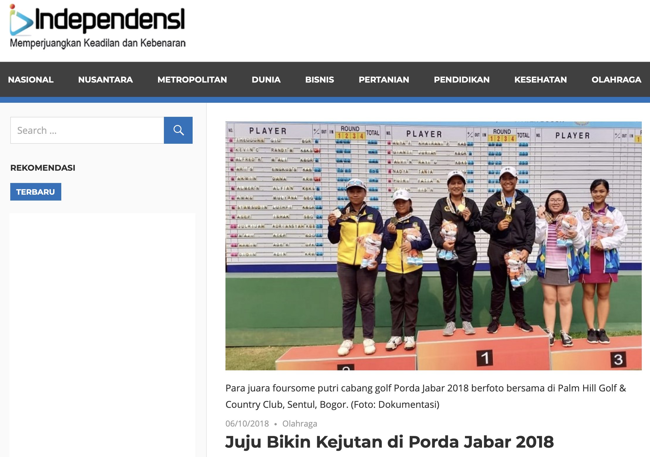  Artikel-Independensi.com-Juju Bikin Kejutan di Porda Jabar 2018